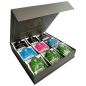 Preview: Exklusive Bio-Tee Geschenkbox mit schwarzen, grünen & weißen Tees 45 Pyramiden (135g), einzeln kuvertiert