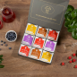 Preview: Exklusive Bio-Tee Geschenkbox mit Früchte-, Kräuter - & Rotbuschtees  45 Pyramiden (127,5g), einzeln kuvertiert