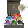 Exklusive Bio-Tee Geschenkbox mit Tee aus aller Welt 45 Pyramiden (135g), einzeln kuvertiert
